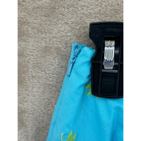 Talbots Skirt Women 2 Petite Blue Embroidered Dragonflies Boho Preppy Summer Y2K - Picture 2 of 7